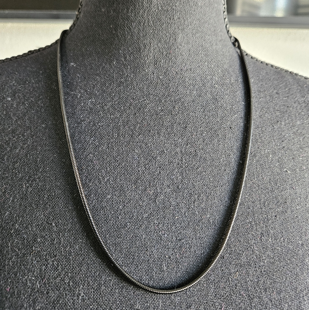 Steeltime Men's black IP Plated Stainless Steel 24" Snake Style Chain Necklaces
